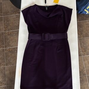 Spense Dark Purple Dress with Belt